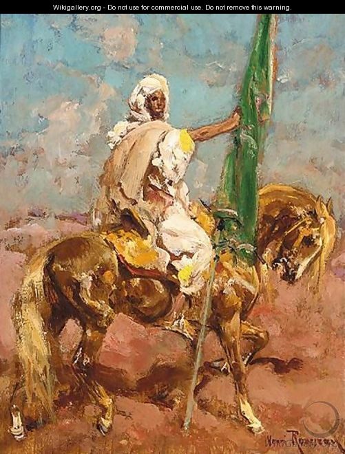 A Mounted Standard Bearer - Henri Julien Rousseau