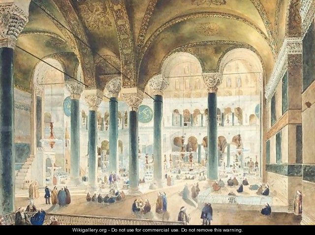 The Interior Of Hagia Sophia, Constantinople - Continental School