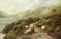 Sheep By A Loch - William Watson