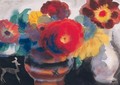 Zwei Vasen Mit Blumen Und Keramischer Figur (Two Vases With Flowers And Ceramic Figure) - Emil Nolde
