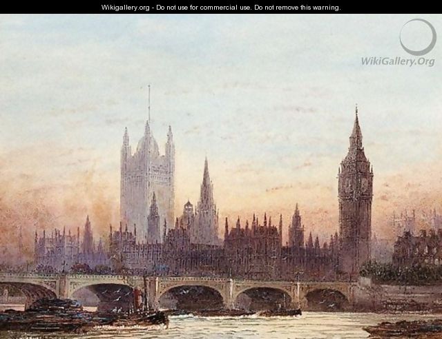 A View Of Westminster From The Thames - Frederick E.J. Goff