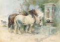 Horses Watering - William Woodhouse