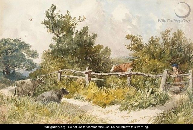 Landscape With Cattle And Boy - James Price