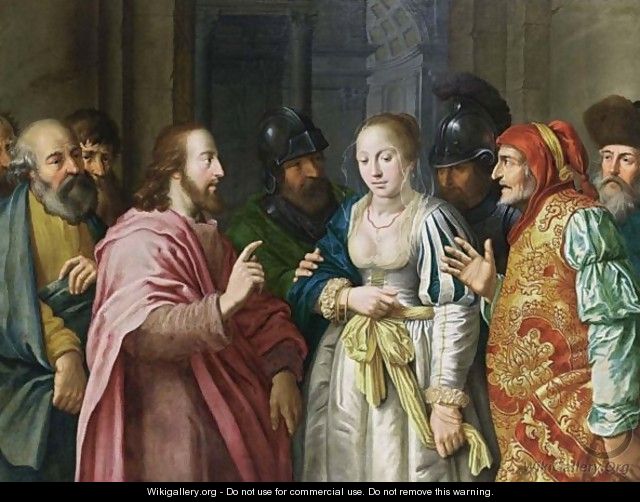 Christ And The Adulterous Woman - Dutch School