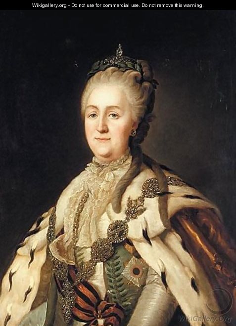 Portrait Of Empress Catherine II Alexeivna In State Robes - (after) Jean Voilles