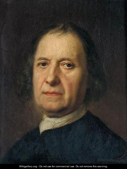 Portrait Of A Gentleman, Head And Shoulders, Wearing A Black Jacket And A White Cravat - Balthasar Denner