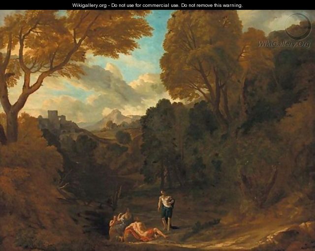 Italianate Landscape With A Classical Scene - (after) Pieter Andreas Rysbrack