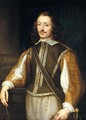Portrait Of A Gentleman, Three-Quarter Length, Wearing A Brown Jerkin With Slashed Embroidered Gold Sleeves, Holding A Pair Of Gloves - (after) Dyck, Sir Anthony van