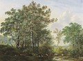 Cows In A Wooded Landscape - Pieter Gerardus Van Os