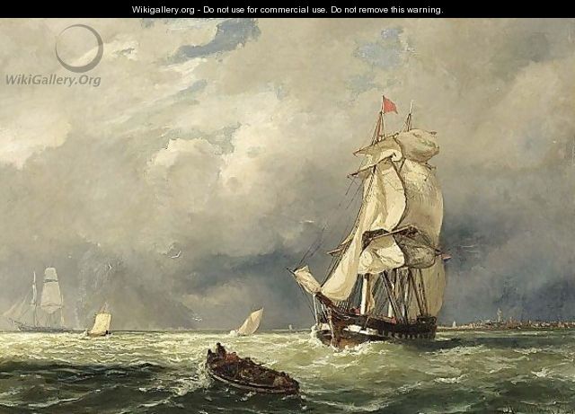 Shipping Off The Coast - Jacob Eduard Van Heemskerck Van Beest