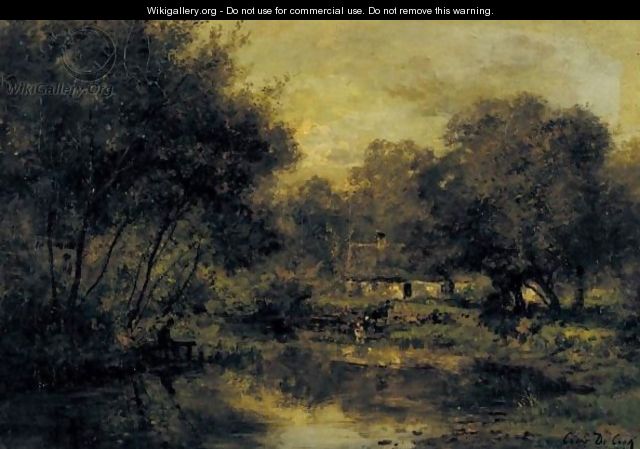Landscape With Cottage - Cesar De Cock