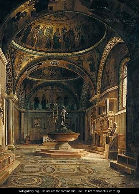The Baptistery Of The Basilica Of San Marco In Venice - Italian School