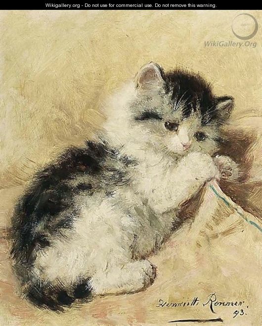 A Playful Kitten - Henriette Ronner-Knip