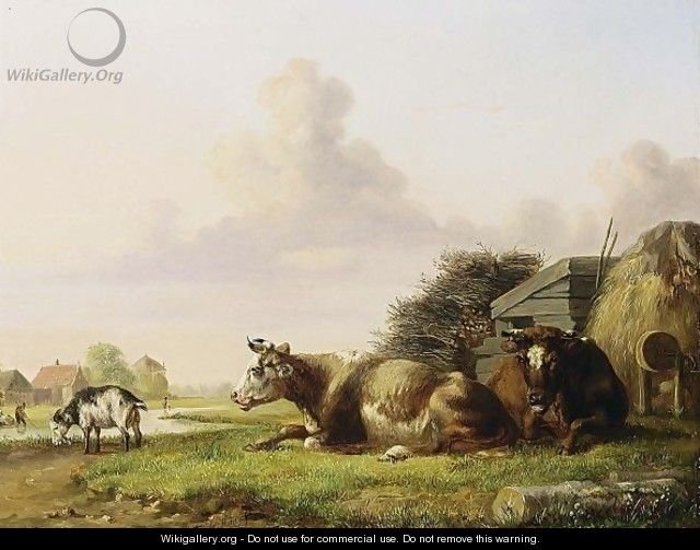 Cows In A Meadow - Johannes-Hubertus-Leonardus de Haas
