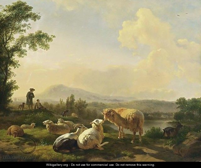 Herdsmen With Sheep In A Landscape - Balthasar Paul Ommeganck