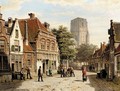 Dutch Street With Church Tower - Willem Koekkoek