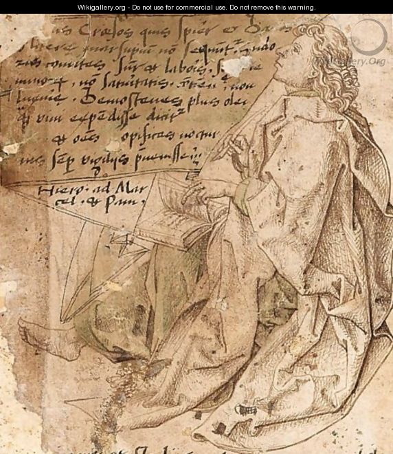 A Manuscript Fragment, With St. Jerome - German School