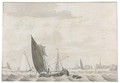 Boats On A Choppy River Estuary - Cornelius van Noorde