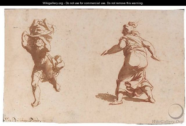 Two Figure Studies, After The Antique - Jan De Bisshop