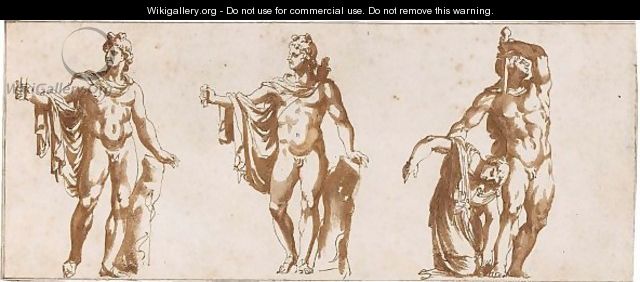 Two Studies Of The Apollo Belvedere, And One Of The Gaul And His Wife - Jan de Bisschop
