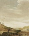 A Dune Landscape With A Horsedrawn Waggon On A Path, And A Dog In The Foreground - Pieter Cornelisz. Verbeeck