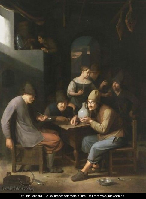 Peasants Smoking And Drinking In An Inn - Pieter Harmansz Verelst