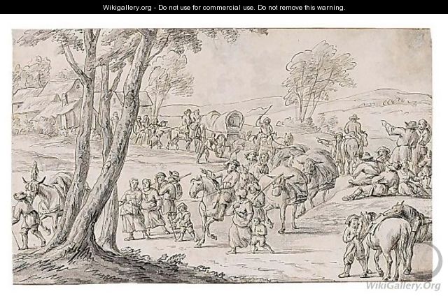 Peasants Heading For Market - (after) Lucas De Wael