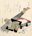 Surimono Anba Umafubuki. Cheval D'Arcons Et Bardane - Katsushika Hokusai