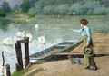 Feeding The Swans - Roger-Joseph Jourdain
