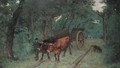 Forest Scene With Cattle - Ettienne-Maxime Vallee
