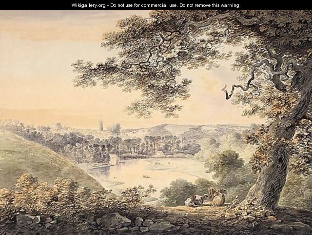 View Of Totnes, Devon, Taken From The Banks Of The River Dart About A Mile Below The Town - William Payne