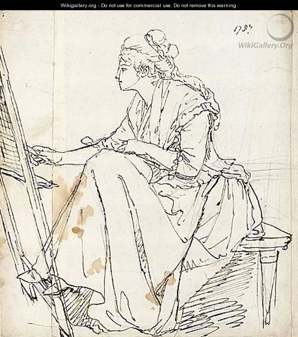 Study Of A Lady Painting At An Easel - (after) Raphael Lamar West