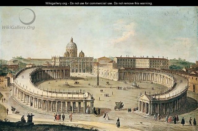 Rome, a view of the Basilica of Saint Peter - Roman School
