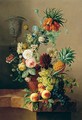 Still life of varous flowers in terracotta vase - (after) Jan Van Os