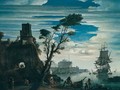 A Southern harbour by moonlight - (after) Claude-Joseph Vernet