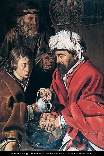 Pontius plate washing his hands - Jan Woutersz. Stap