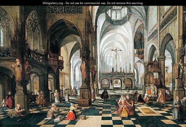 Interior of a church - (after) Abel Grimmer