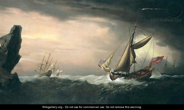 An English yacht in a gale force wind - Willem van de, the Younger Velde