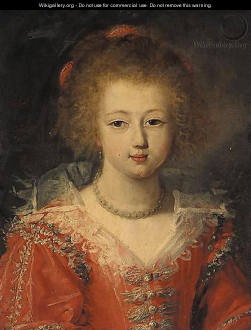 Portrait Of A Young Girl, Wearing A Red Embroidered Dress And A White Ruff - Frans, the Younger Pourbus