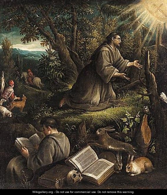 Saint Francis Recieving The Stigmata - (after) Leandro Bassano