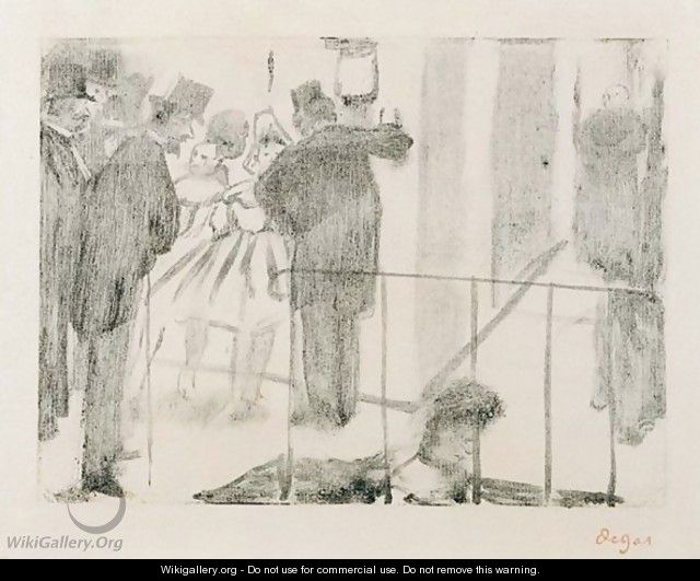 La Famille Cardinal Pauline And Virgine Conversing With Admirers - Edgar Degas