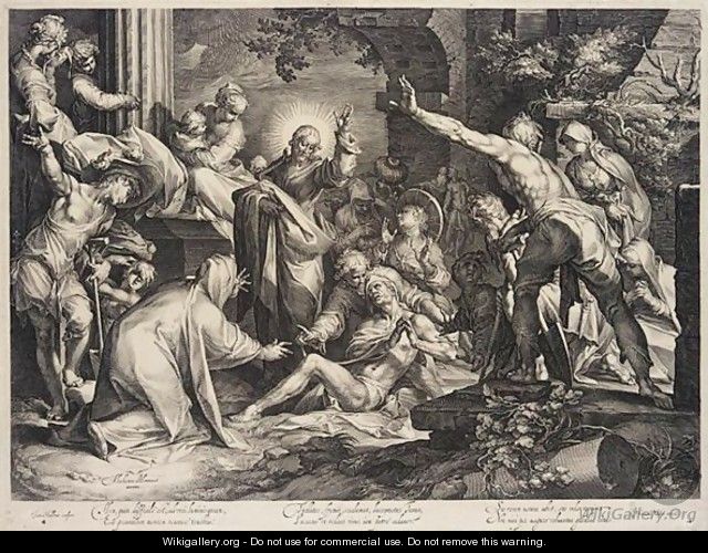The Raising Of Lazarus (The New Hollstein 27) - Jan Muller