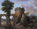 Classical Landscape With A Biblical Scene, Possibly The Calling Of The Disciples, Before The Tomb Of Cecilia Metella - (after) Thomas Blanchet