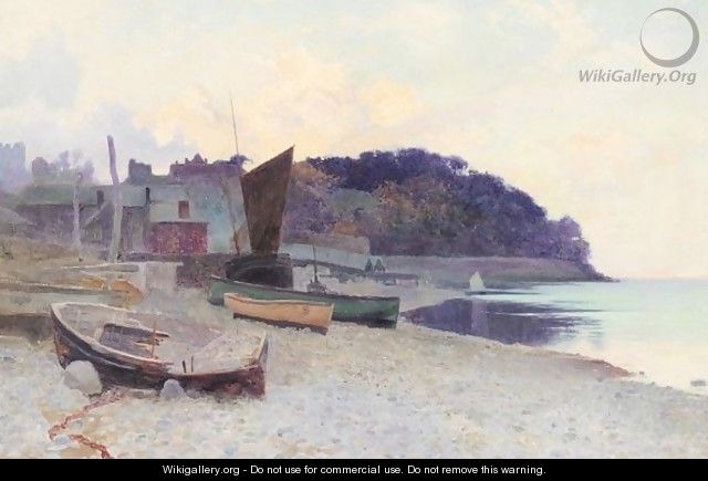 Boats moored on the beach - Arthur Claude Strachan