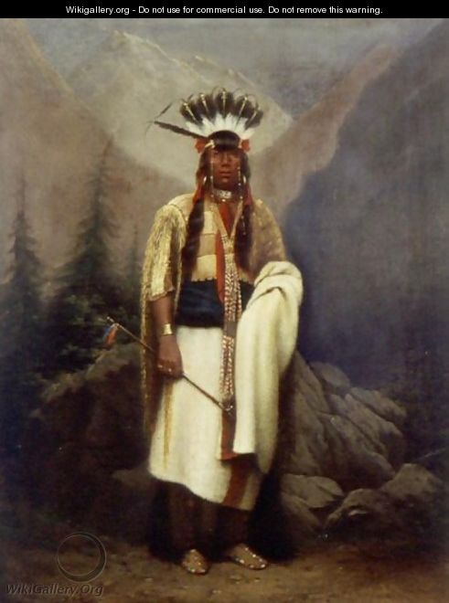 Portrait Of A Chief, In The Manner Of An Upper Missouri River Indian (Possibly Mandan) - American School