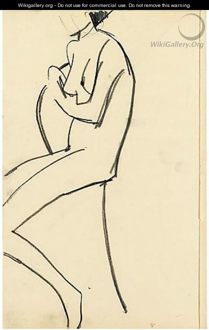 Nu Assis Sur Une Chaise, De Trois-Quarts - Amedeo Modigliani