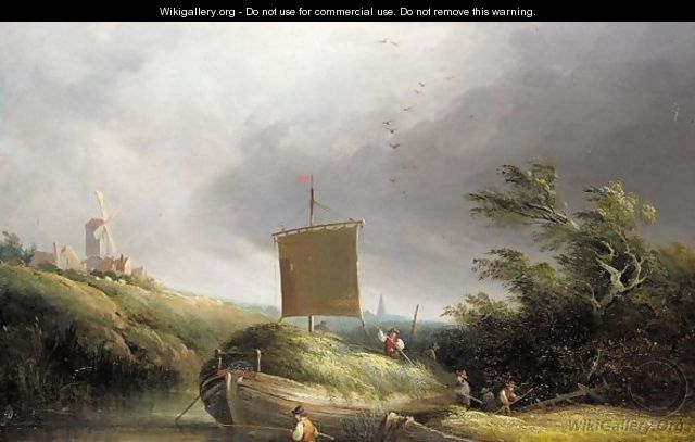 The hay barge - (after) Edward Charles Williams