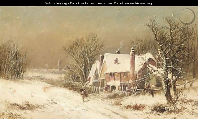 Cottage In Winter, Near Warwick - William Oliver Stone