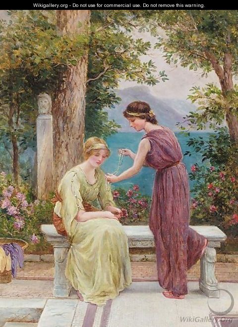 Maidens In An Italianate Garden - Gilbert Bryce