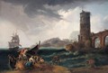 Fishermen Arriving On Shore Before A Storm - (after) Claude-Joseph Vernet